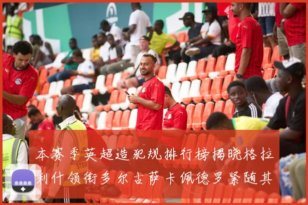本赛季英超造犯规排行榜揭晓格拉利什领衔多尔古萨卡佩德罗紧随其后
